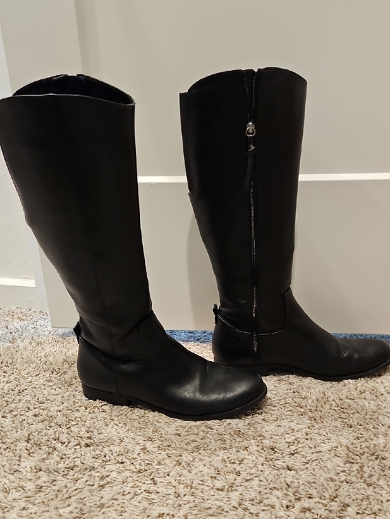 Universal Thread Shoes - Universal Thread Black Knee High Zip Riding Boots